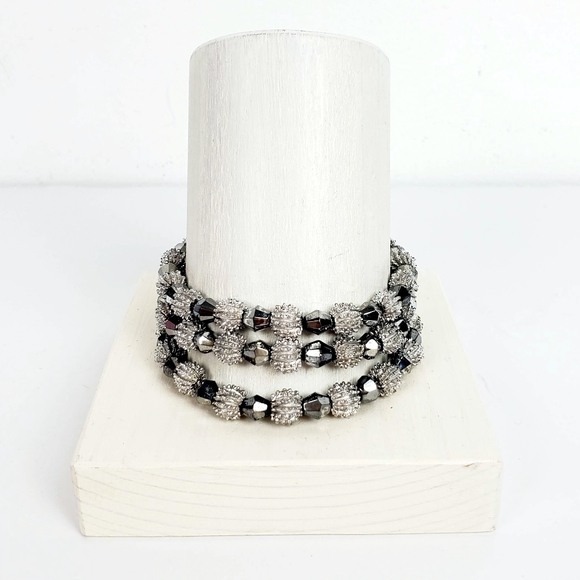 Vtg 60's Crown Trifari 3 Rope Silvertone Bracelet - Picture 2 of 4